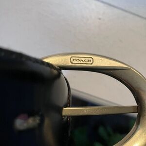 Coach Black Leather Belt with Gold Brass Buckle size M 36”